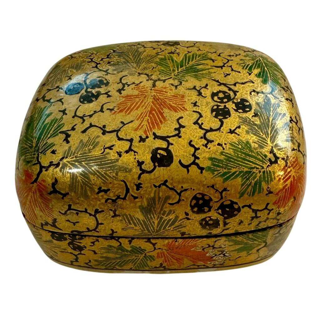 Kashmir jewelry/trinket box vintage